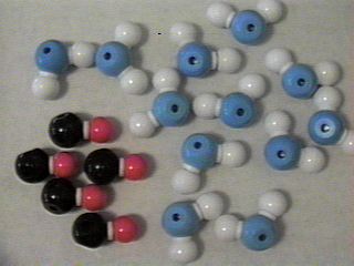 Models showing separate solute and solvent molecules.